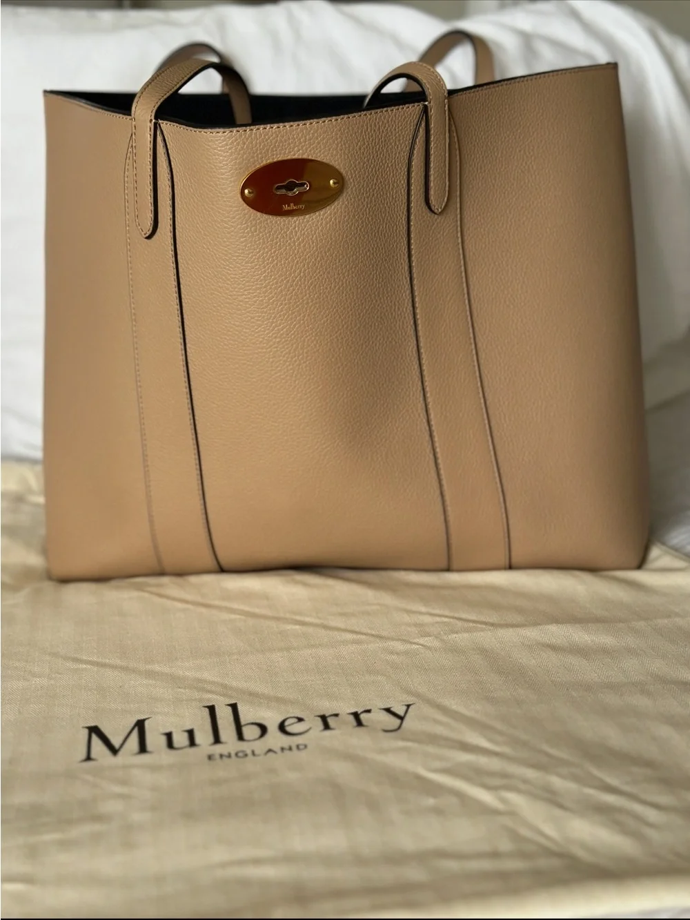 Mulberry Bayswater Tote Bag in Taupe with Gold Hardware